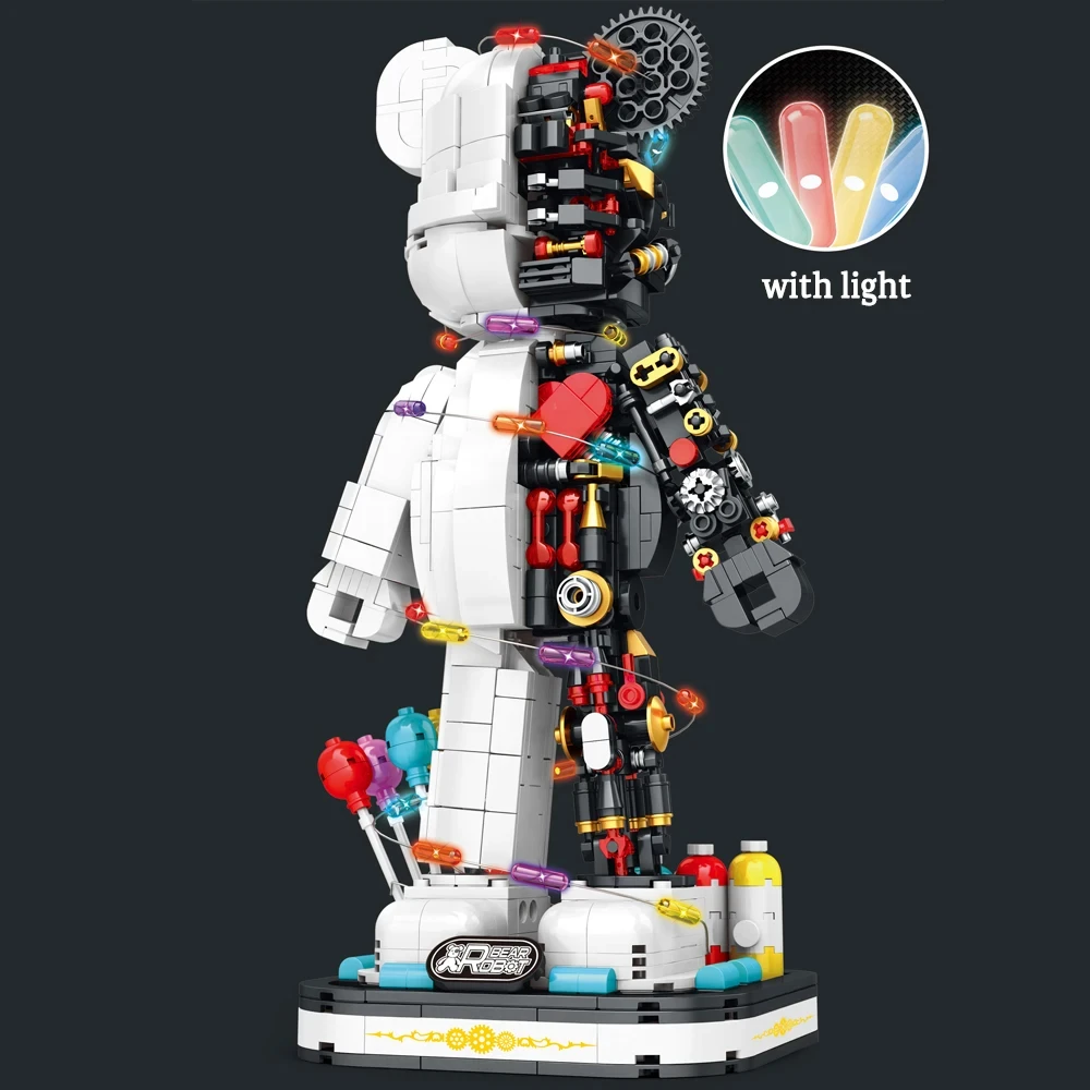 1160 PCS Robot Blocks 3D Half-Body Mechanical Bear Model Robot Building Blocks Bricks Funny Bear brick Set Toys For Kids Gifts