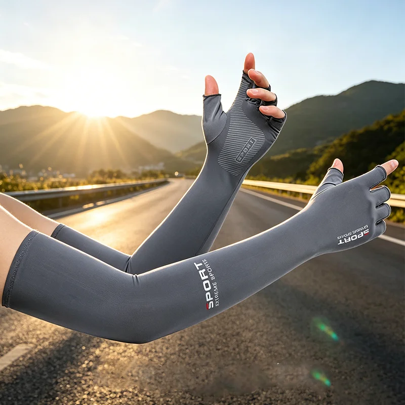 

Cycling Arm Sleeves Sun Protective Running Sports Anti Slip Ice Silk Riding Sleeves Ice Silk UV Protection Outdoor Arm Cover