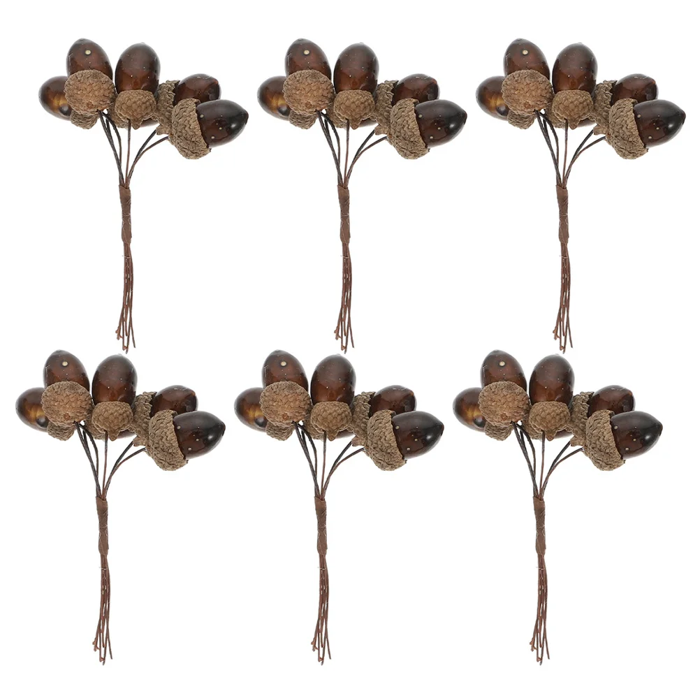 

6pcs Simulated Pinecones Bunch Fake Pine Cones Decorations For Christmas Diy Wreath Picks Realistic Pine Nut Ornament Home