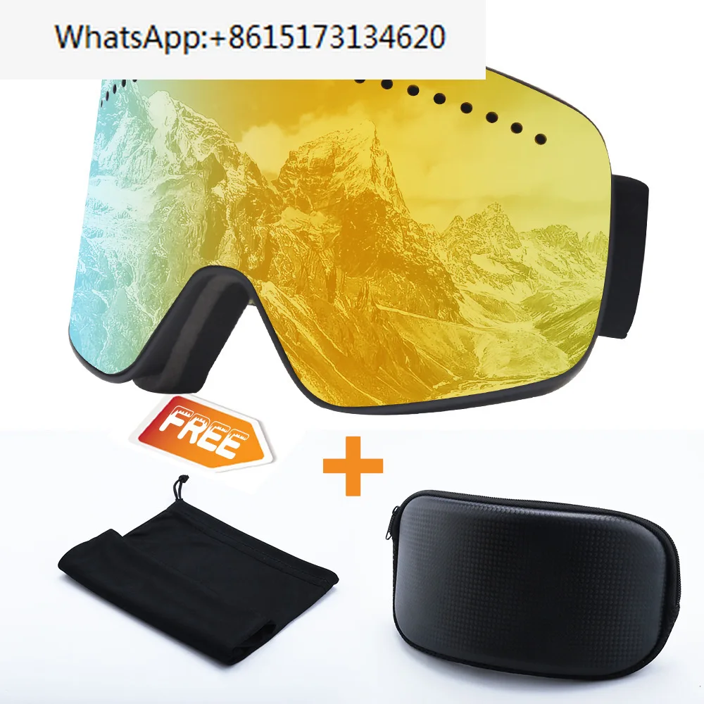 

Comprehensive and true REVO coated cylindrical magnetic ski glasses with adjustable myopia lens and double-layer anti fog effect