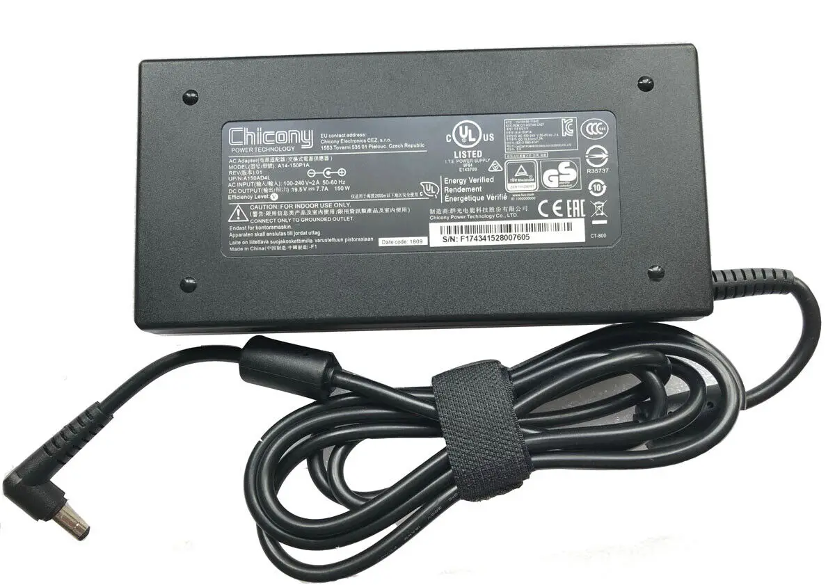 Chicony 19.5V 7.7A 150W A17-150P2A  A150A021P AC Adapter Charger For GIGABYTE G5 MD MD-51US123SH P15 P15F-950-704S Aero 14-K8 V8