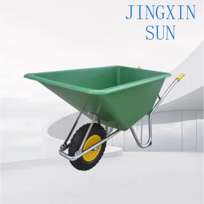 Heavy Duty Metal Industrial Wheelbarrow Manual Hand Cart Trolley for Construction Garden