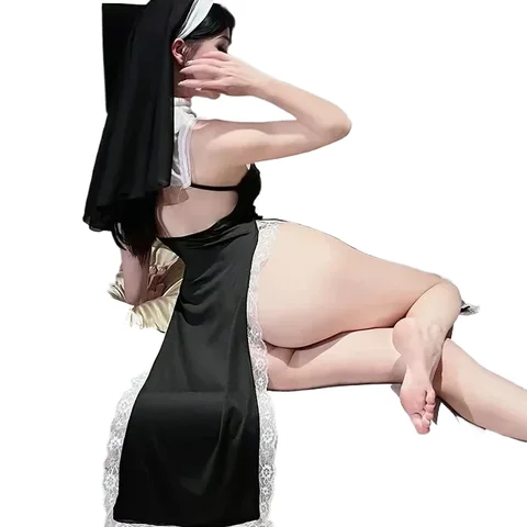 Porn Underwear Woman Cosplay Maid Uniform y Lingerie Lolita Bodysuit Women Nun Dress Doll Ladies Erotic Lingerie Costumes