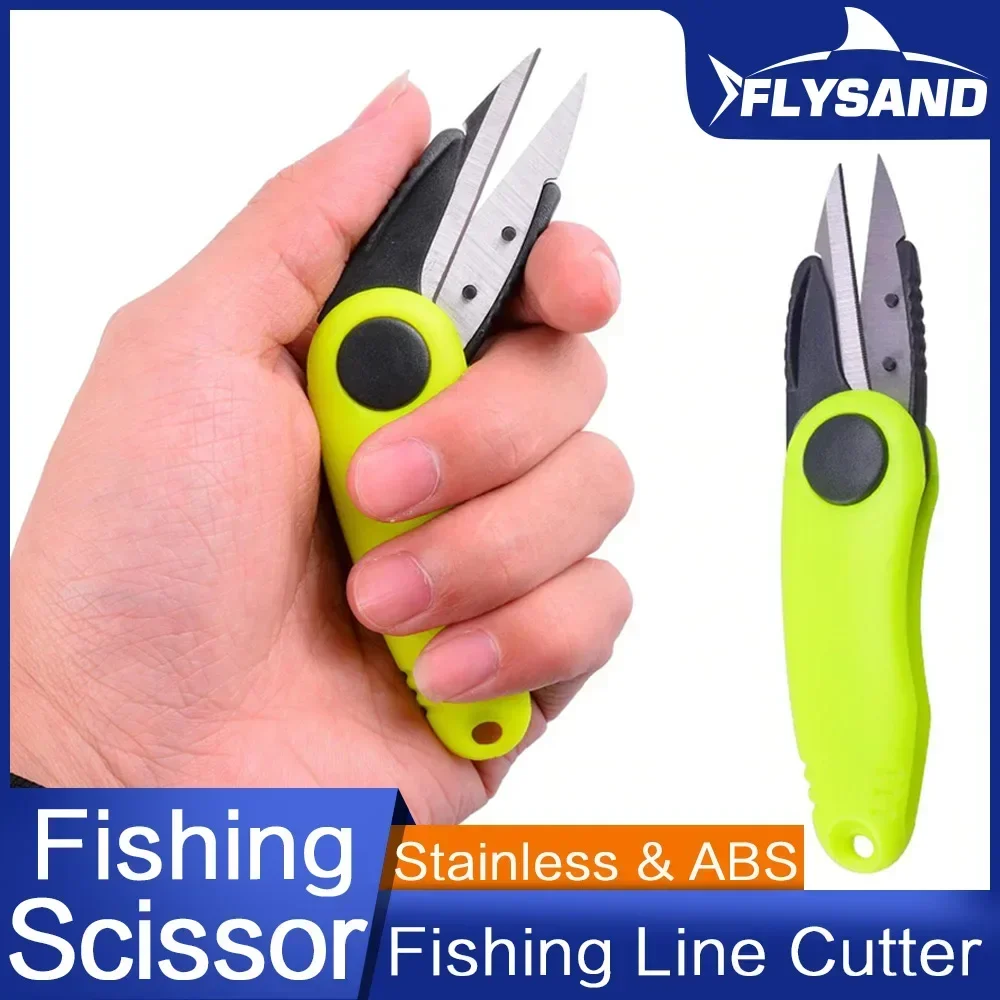 FLYSAND Folding Fishing Line Cutter Shrimp Style Clipper Nipper Hook Sharpener Fly Tying Tackle Tool