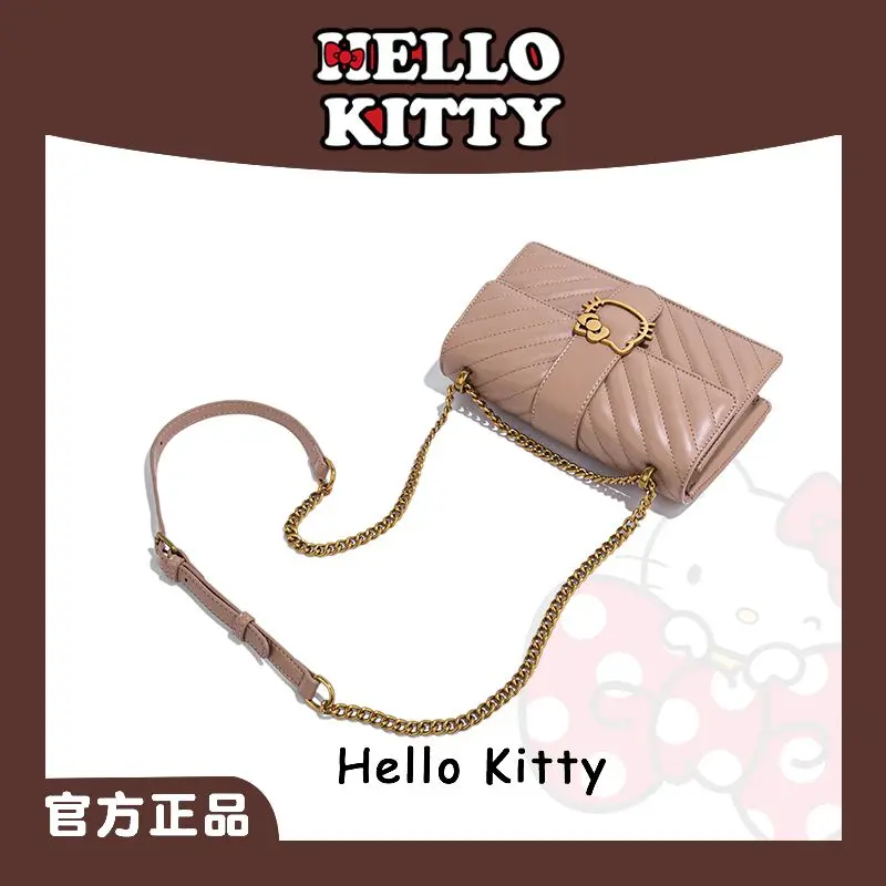 Sanrio Hello Kitty Women Crossbody Bag Cartoon Luxury Handbag Shoulder Bags Brand Sequined Tassel Clutch Small Bag Purse Party