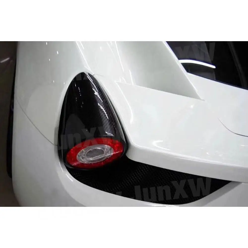 Carbon Fiber Rear Trunk TailLight Trim Cap Covers For Ferrari 458 2011-2014 FRP Lamp Hoods Car Accessories