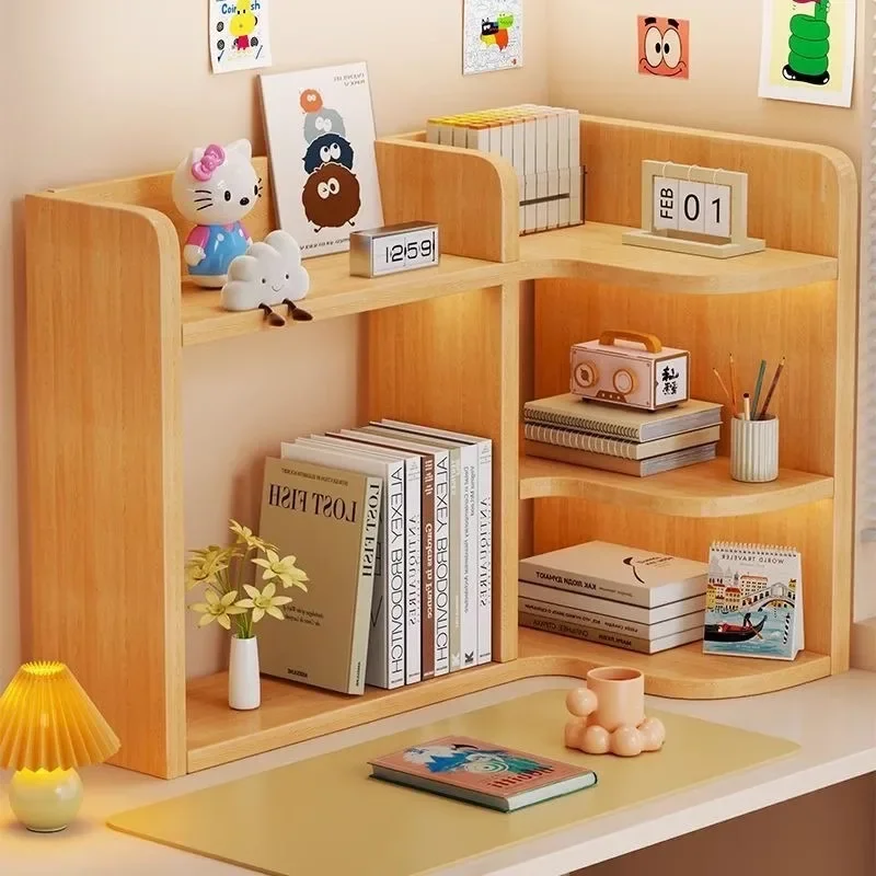 Corner Bookshelf Desktop Shelf Bedroom Desk Small Raising Rack Student Dormitory Storage Multi-layer Rack Storage