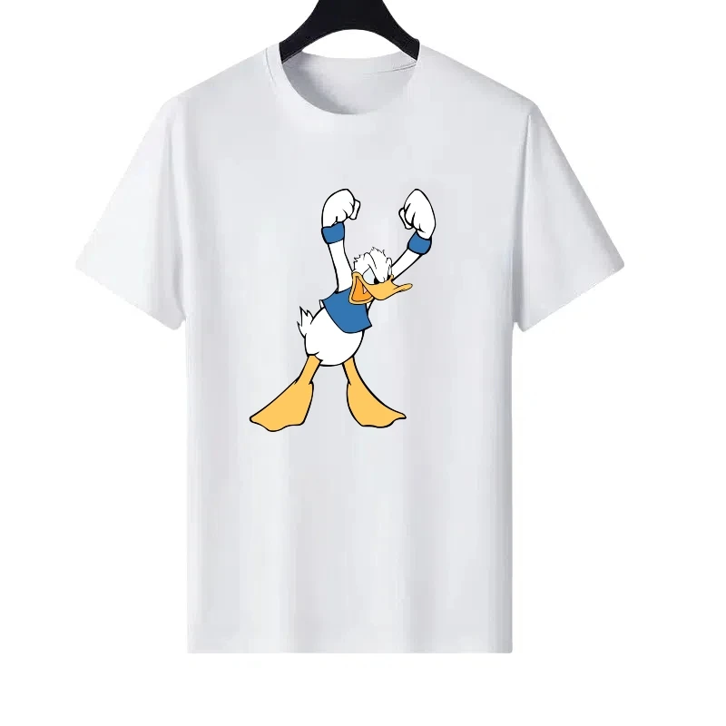

Disney Donald Duck Pattern Woman Casual Cartoon Parent-child Clothing Tops Ladies Cheap Short Sleeves T-Shirt Men Sweatshirts
