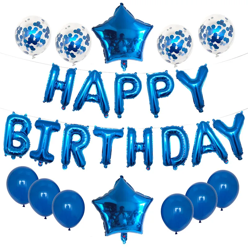 25pcs/set Happy Birthday Balloons Set Foil Letter Balloon Garland Bunting Banners Kids Birthday Party Babay Shower Decoration