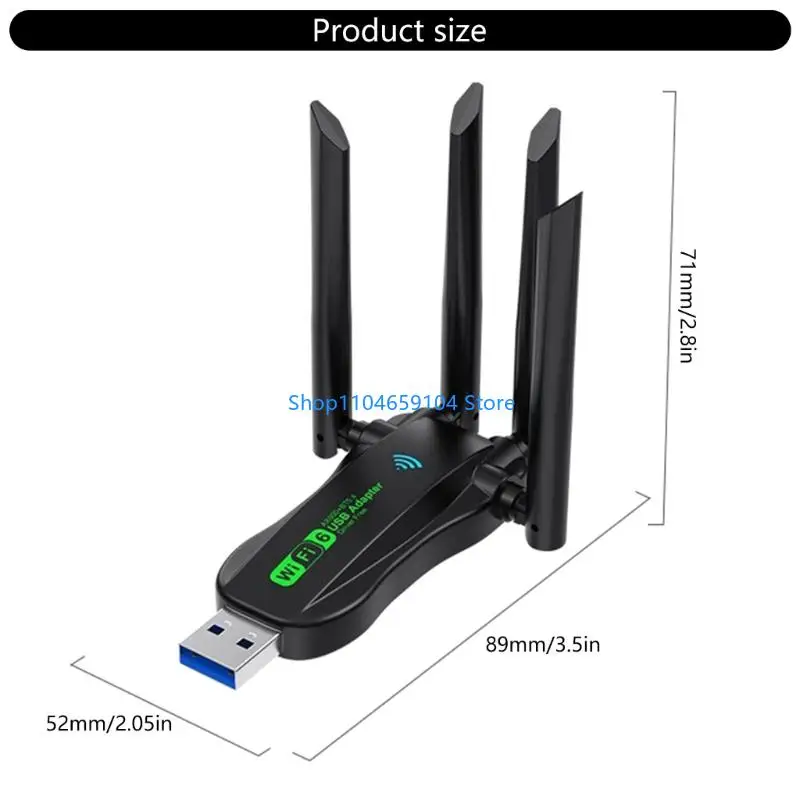 5GHz bandas AX900 USB WiFi 6 adaptadores 900Mbps enchufes conexión inalámbrica rápida y reproduce carcasa a prueba