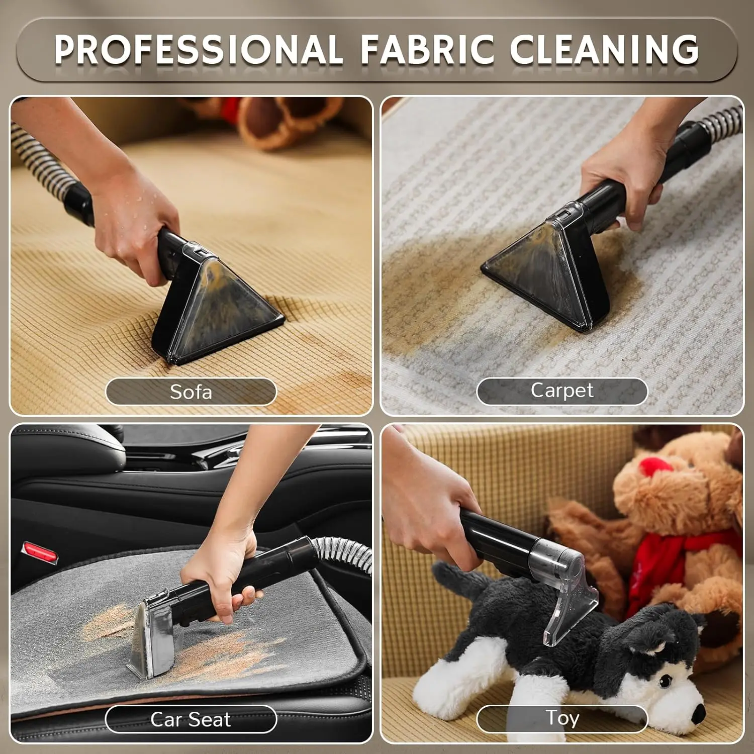 Portable Carpet Cleaner with Instant Heating, 14KPa Deep Clean for Pets, Stairs, and Furniture