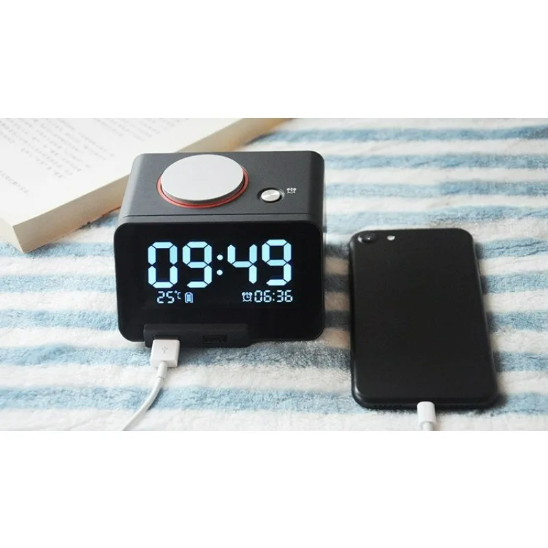 C1 Silent Alarm Clock LED Display Thermometer Big Bell Snooze Function Luminous Design Bedside Night Use view 6