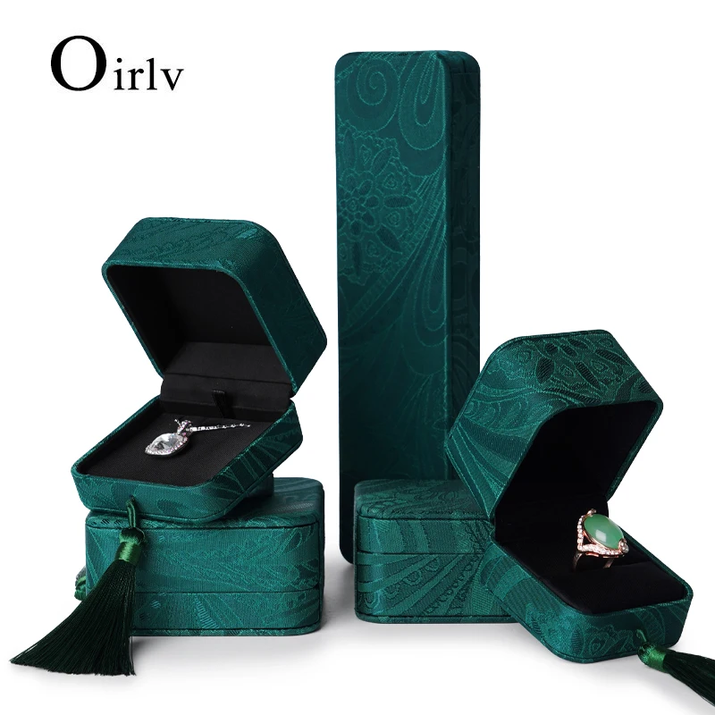 

Oirlv Green Jewelry Box With Tassels Wedding Ring Box Chinese Style Earring Necklace Bracelet Jewelry Packing Box Jewelry Boxes