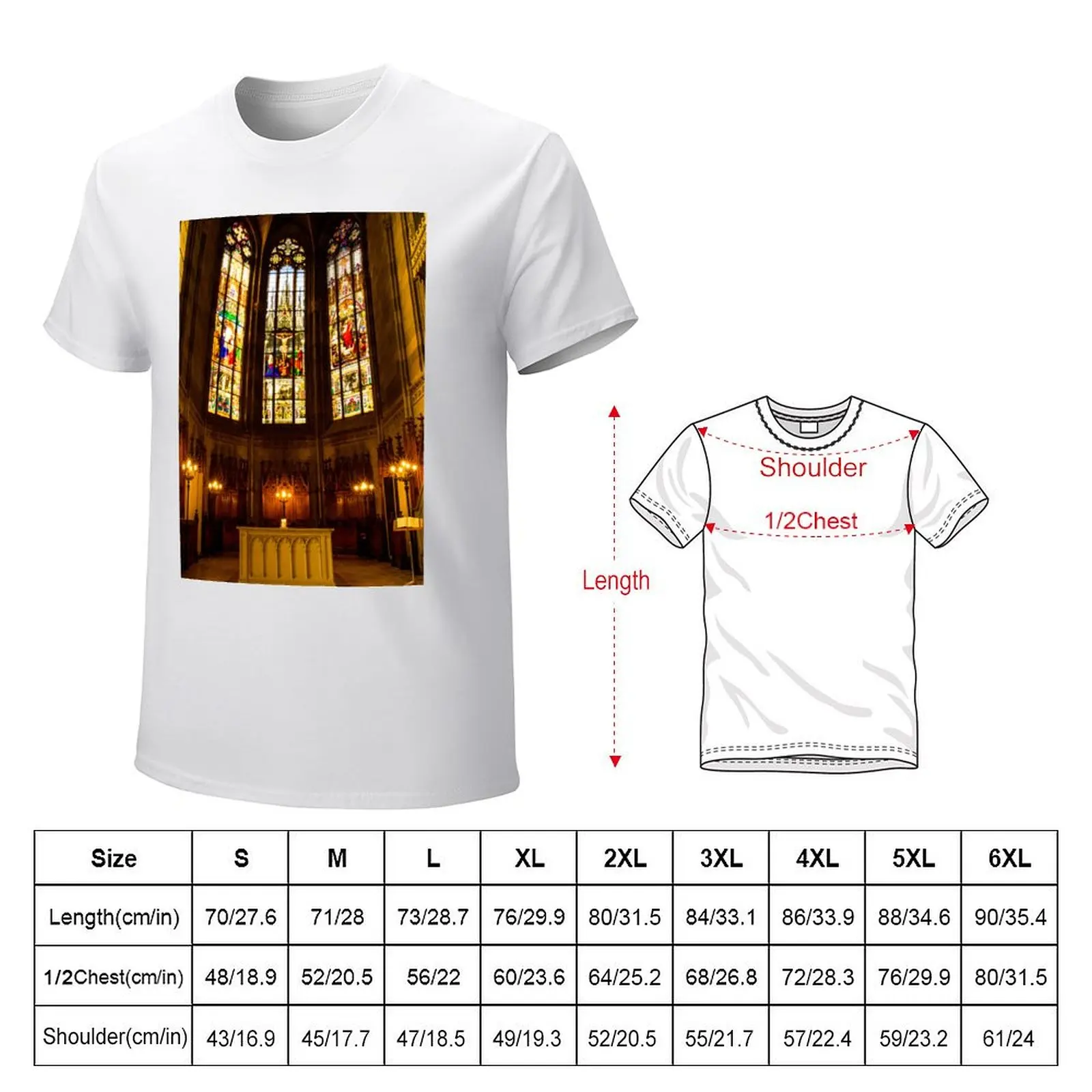 Stained glass windows in church T-Shirt anime clothes cute clothes vintage clothes sports fans men t shirts