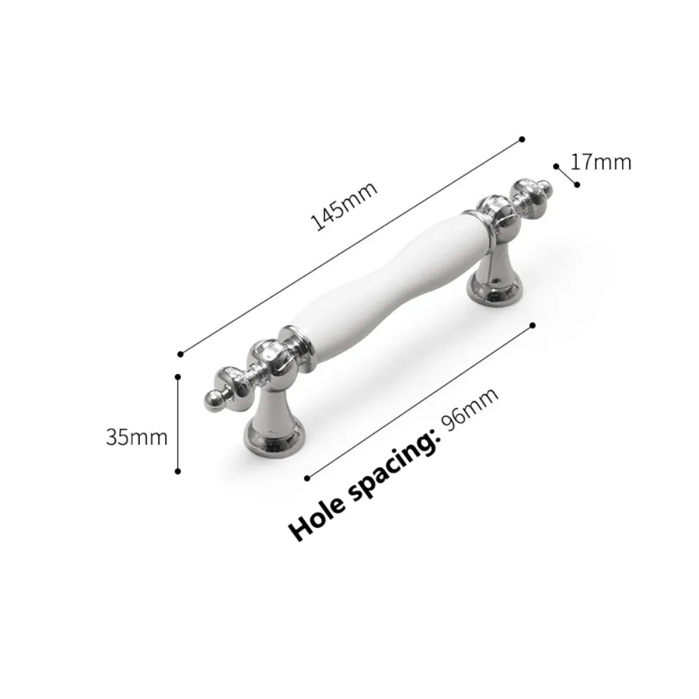 Modern Ceramic Cabinet Door Handles Light Luxury Gold Silver Drawer Handle Multifunctional Ceramic Material Wardrobe Door Handle