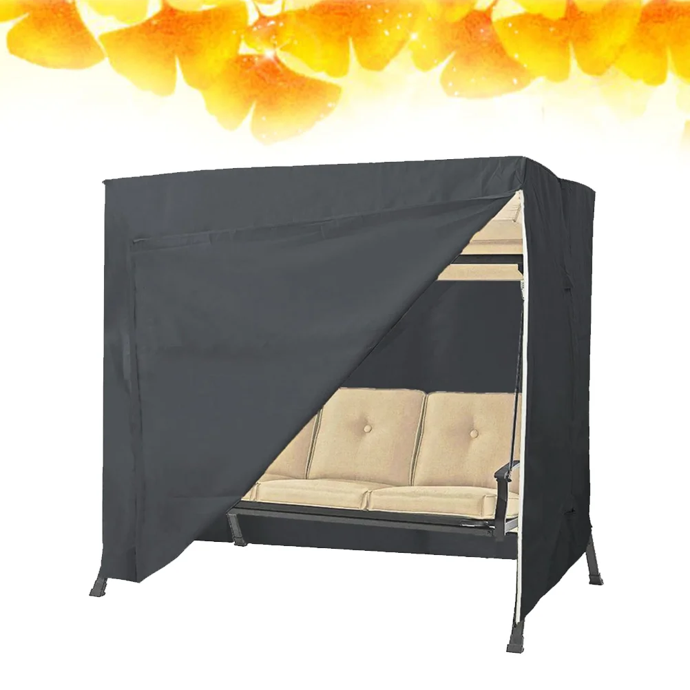 Outdoor Furniture Protective Cover Outdoor Waterproof Swing Cover for Home Outdoor Garden (Black 220x125x170cm)