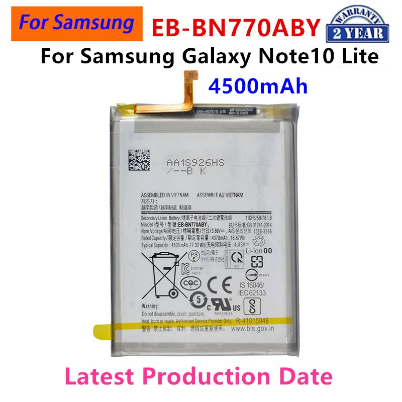 

2024 years Brand New EB-BN770ABY 4500mAh High Quality Replacement Battery For Samsung Galaxy Note10 Lite Note 10 Lite