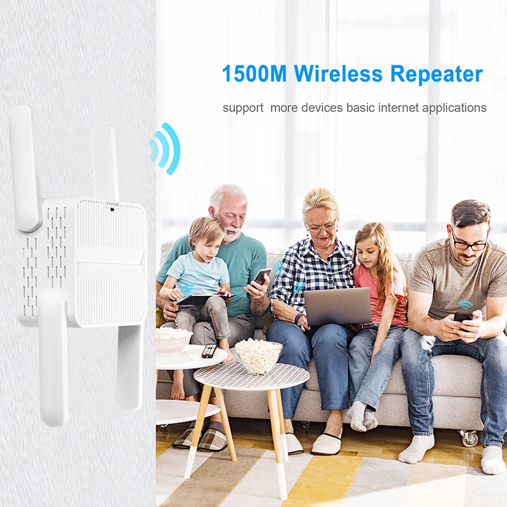 واي فاي 6 مكرر موسع 1500Mbps واي فاي مكبر صوت أحادي ثنائي النطاق 2.4G/5 جيجا هرتز اللاسلكية موسع واي فاي شبكة طويلة المدى سهلة مجموعة