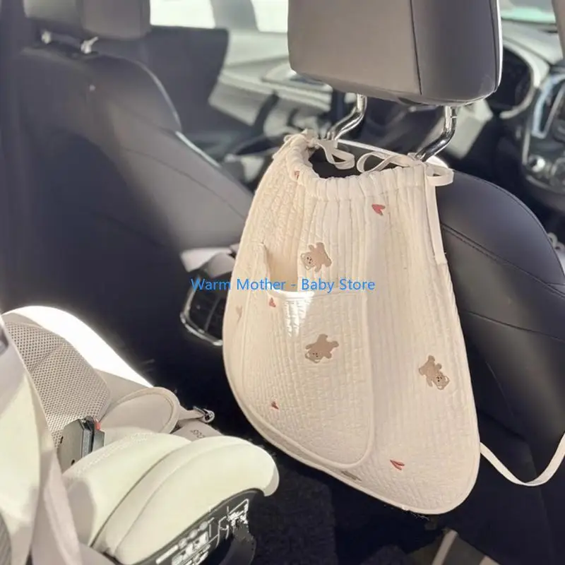 المنظم حقيبة لعبة حفاضات زجاجة ماء يدفع باليدين حقيبة التخزين المطرزة الدب السرير حقيبة عربات أطفال حقيبة للحمل 57QE #3