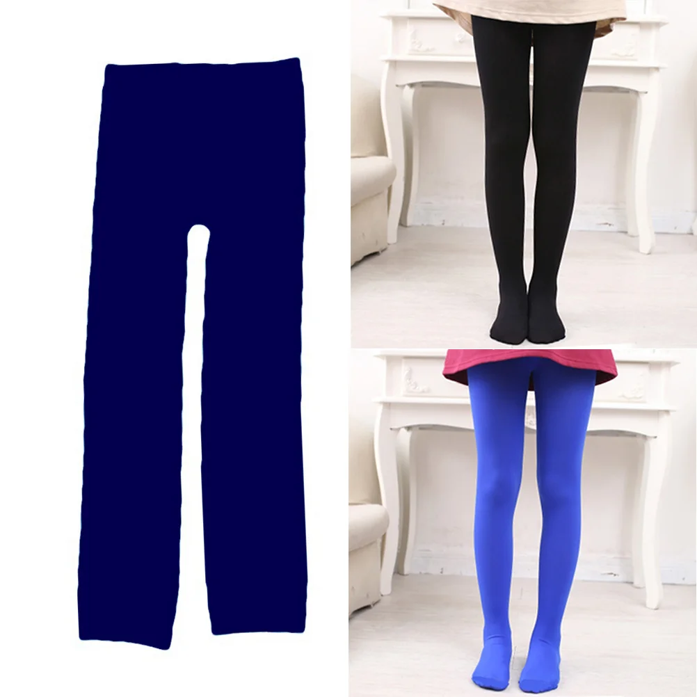 

Girls Navy Winter Thick Warm Lined Tights Elastic Stretchy Leggings Soft Fit Under Dresses Skirts Tunics Tights for Girls
