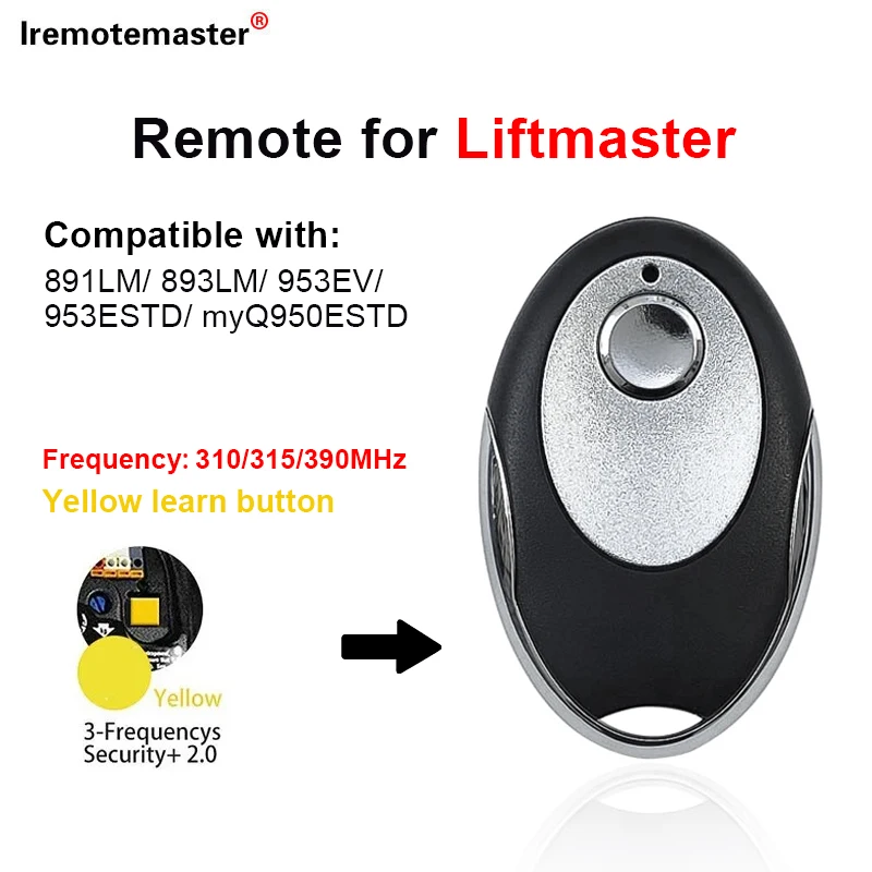 

Пульт дистанционного управления для гаражных дверей Liftmaster 950ESTD 891LM + желтая кнопка обучения 2,0