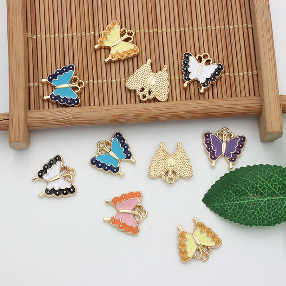 

12pcs Colorful Butterfly Pendant DIY Charms Alloy Jewelry Making Supplies Cute Hanging Necklace Bracelet Crafts