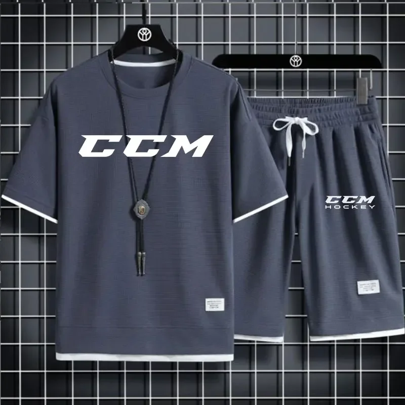 

The 2025 new summer men's casual sportswear set, outdoor jogging trend, men's breathable short-sleeved T-shirt + sports shorts t