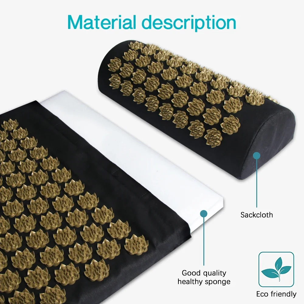 Eco Lotus Spike Mat Acupunctuur Massage Kussen Kuznetsov 'S Applicator Voor Nek Voet Rug Yoga Acupressuur Massage Mat