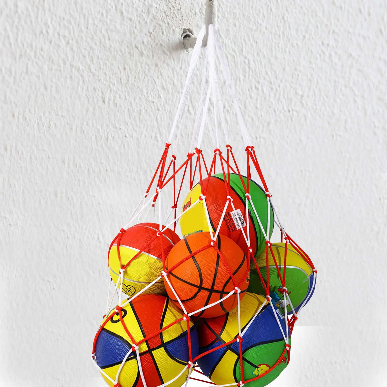 Rede de basquete de alta capacidade saco 7 5 bolas 3 bolas esportes bola carregando net treinamento saco de armazenamento futebol