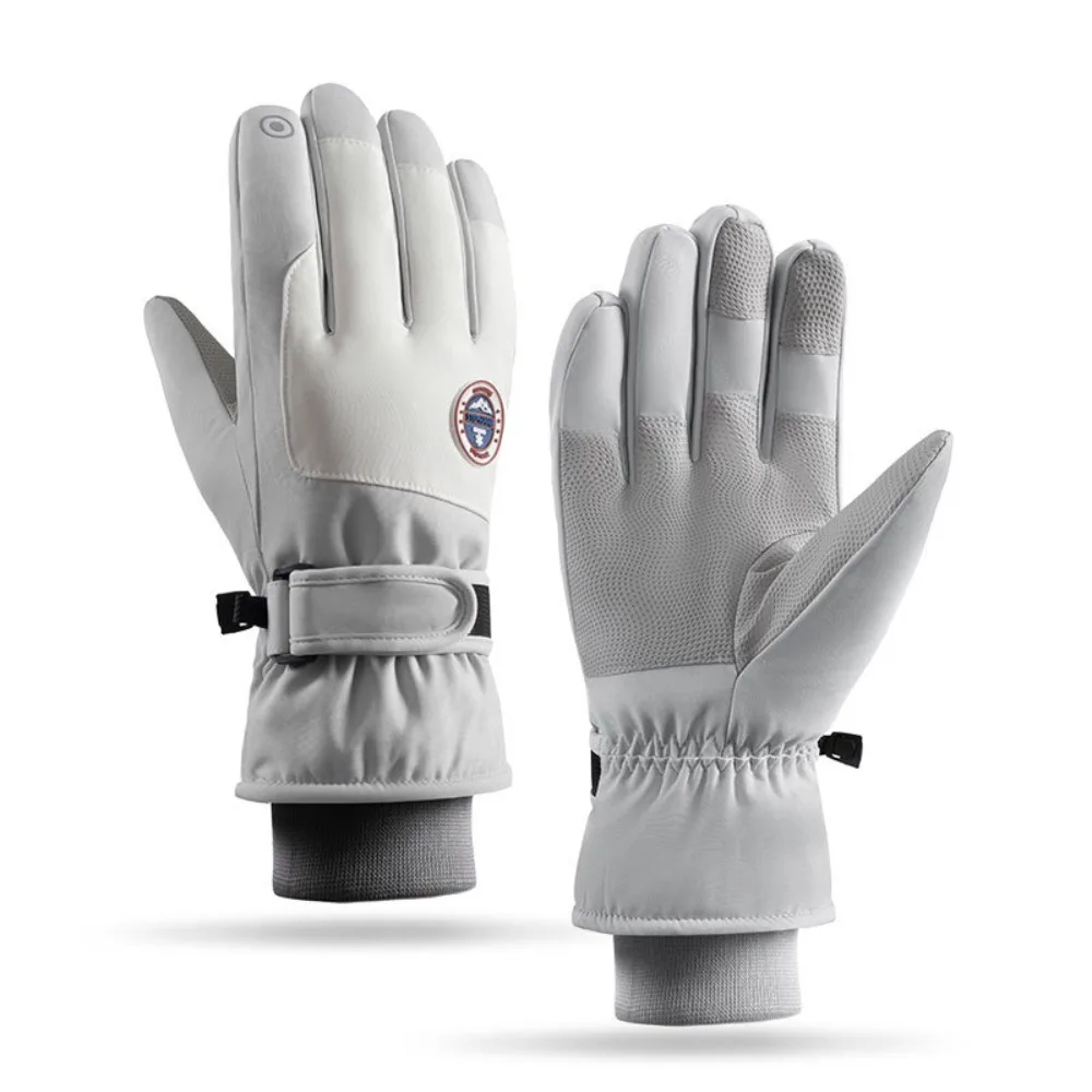 قفازات تزلج للزوجين، مقاومة للبرد في الهواء الطلق، متوافقة مع شاشة اللمس، مقاومة للماء، مقاومة للرياح، مبطنة بالصوف، قفازات دافئة لركوب الدراجات