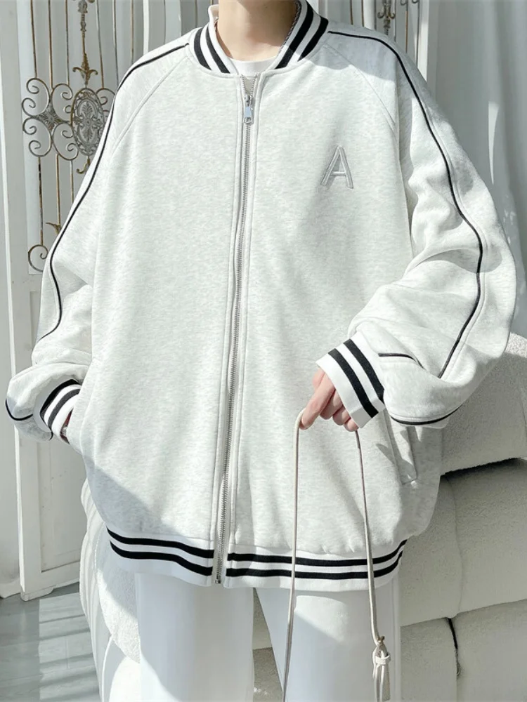 

Мужская толстовка-кардиган American Sle Heavyweight Open Cardigan, весенне-осенняя бейсбольная куртка, свободный повседневный топ для подростков