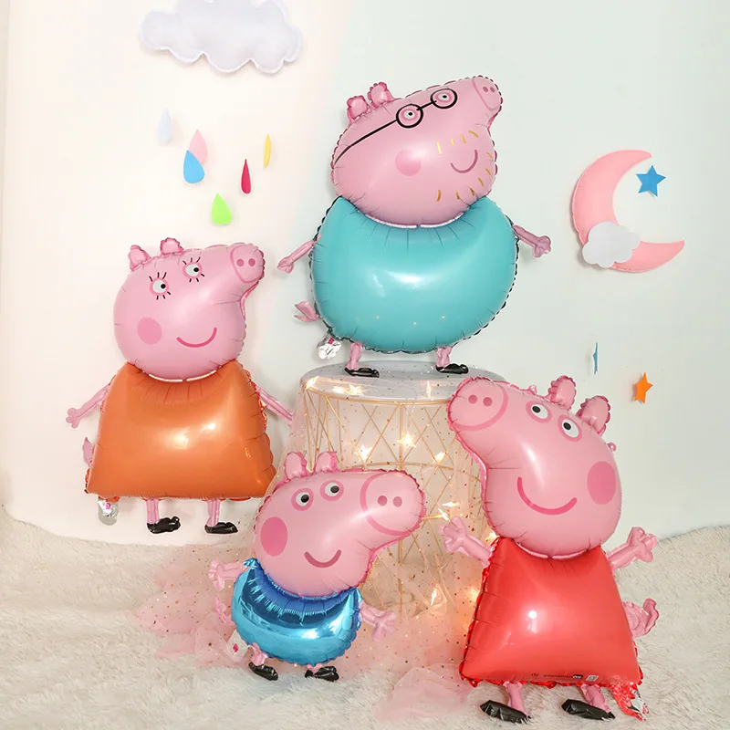 Globos con temática de Peppa Pig, suministros para fiestas de cumpleaños, juego de globos George Page, globos para fiestas infantiles, decoración para baby shower, regalos