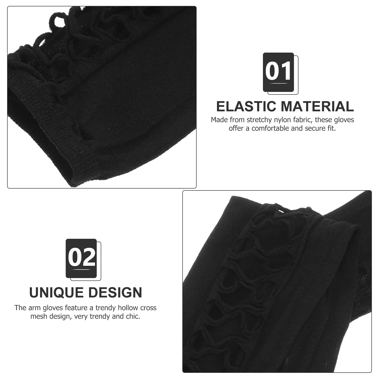 

1Pair Hollow Cross Mesh Stretch Arm Sleeves Fingerless Gothic Gloves Nightclub Cosplay Accessories Goth Gloves