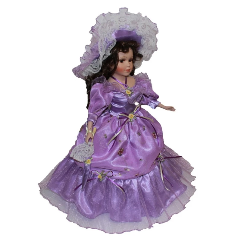 B2EB Handmade European Porcelain with Elegant Gowns for Adult Kids Home Table Collectable House Decors