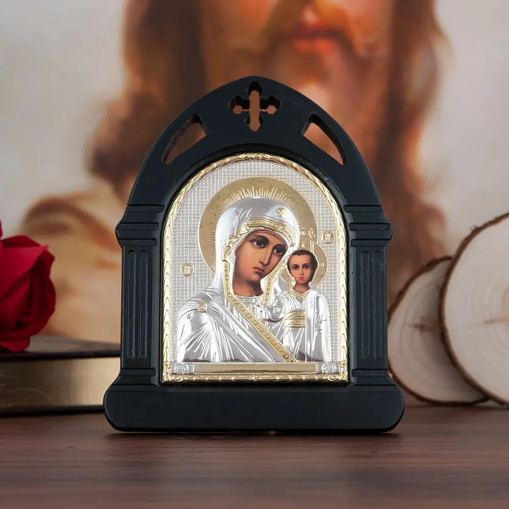 

HTISOK New 2026 Retro Religious Church Maria Wooden Metal Plaque Home Decoration Ornaments, Religious Prayer Items Box Gift
