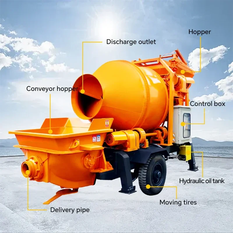 Customized Wholesale Price Concrete Pump With Mixer Diesel Engine For Industrial Construction