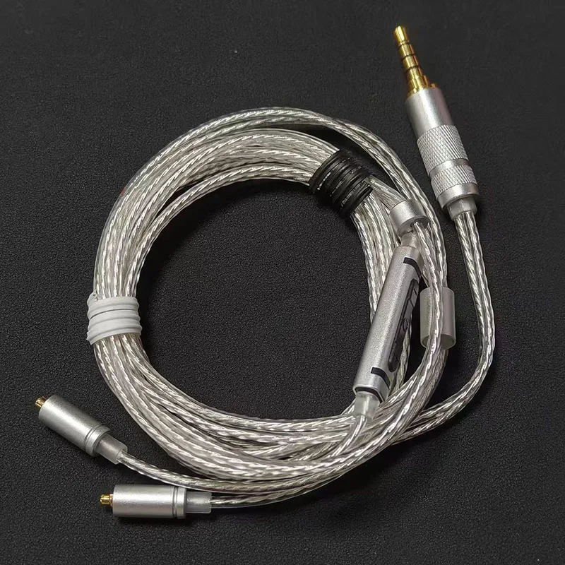 3,5 mm Teflon-isoliertes, versilbertes MMCX-Kopfhörer-Upgrade-Kabel, HiFi-Audiokabel mit Mikrofon-Lautstärkeregelung für SE215 SE535 SE846 – Detail 2
