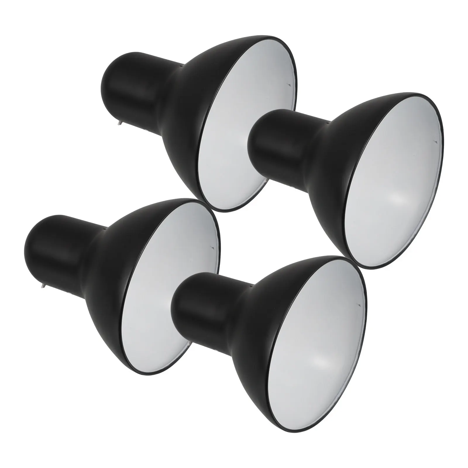 4Pcs Metal Desk Lamp Shade Black Iron Replacement Lampshade for Study Table Office Workshop Task Lighting Cover