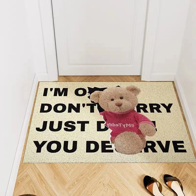

Cartoon Bear Non-slip Dust Removal Carpet PVC Welcome Entrance Doormat for Entryway Hallway Indoor Outdoor Easy Clean Home Decor