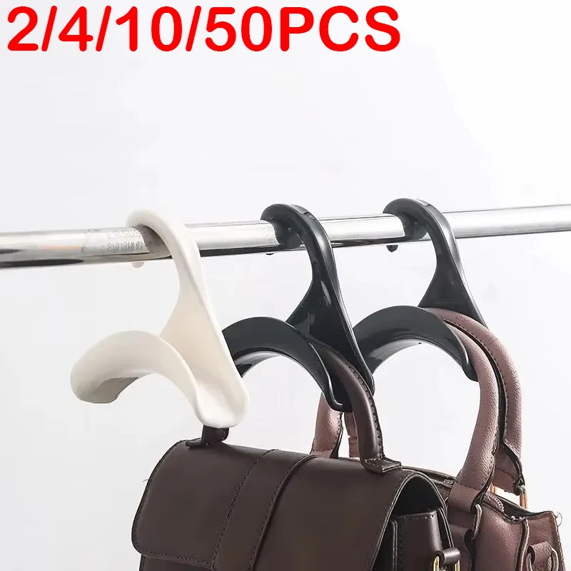 10pcs Widen Plastics Hanger Connection Hook Stackable Space Saving Storage Multifunctional Bag and Hat Hanging Rack