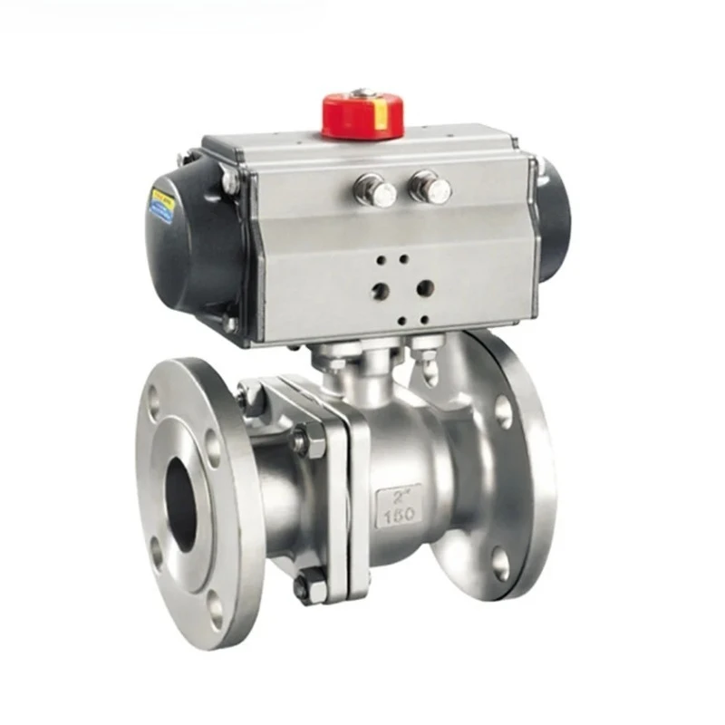 A216 WCB Flange Type DN65 Ball Valve with Pneumatic Actuator High-Temperature Butterfly Structure for Water Media