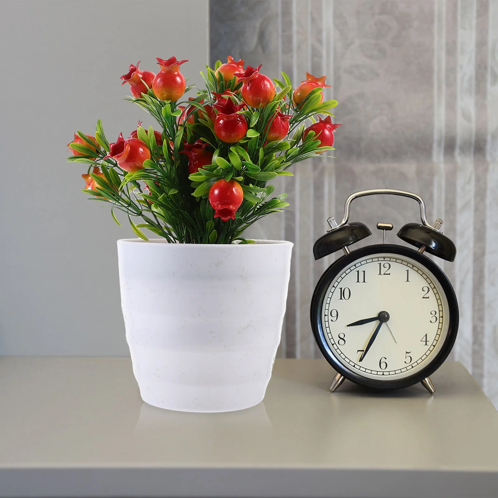 

Mini Fake Bonsai Potted Plant Decor with Bright Color Artificial Small Fruit Tree for Living Room Bedroom Shelf Desktop Home