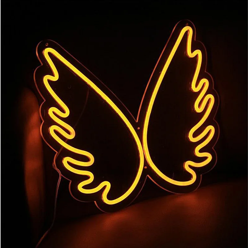 

Angel Wings Led Neon Sign Wall Room Decor for Wedding Party Personalized Background Decorative Custom Light Sign Girls Gift