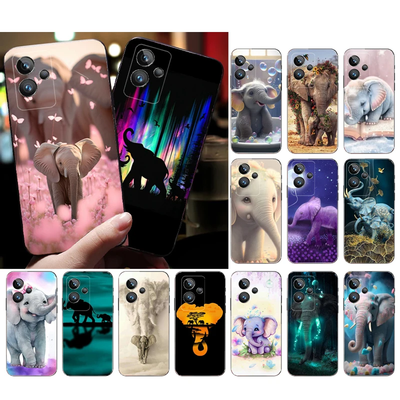 Animal Elephant Phone Case for OPPO Realme 10 Pro Plus 9 8 7 6 Pro 6i GT 2 Pro X2 Pro C21Y C11 X3 SuperZoom GT Master