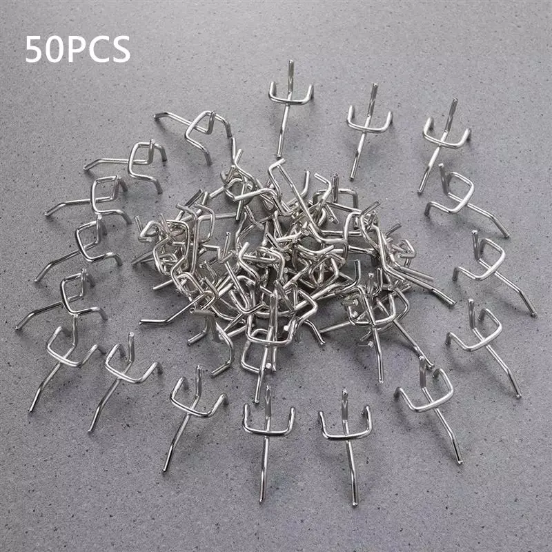 50Pcs Durable Metal Perforated Panel Holder Retail Shop Peg Display Hooks Goods Shelf Storage Racks Display Hanging Set