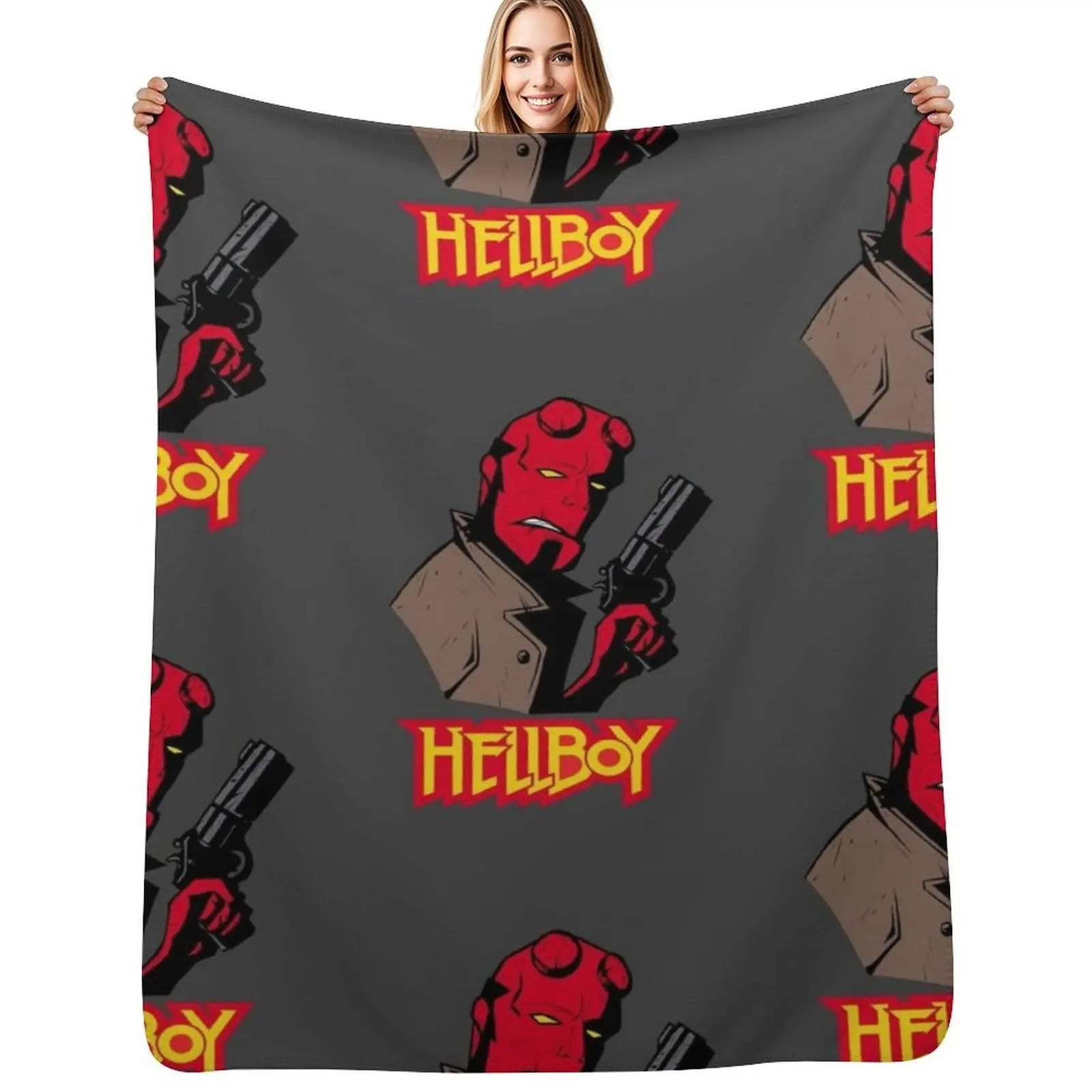 Hellboy Throw Blanket Plush Fuzzy Cozy Blanket for Couch Sofa