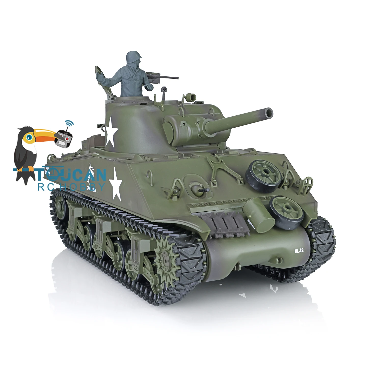 2.4G 1/16 Scale Heng Long RTR RC Tank 7.0 Plastic Version M4A3 Sherman IR Battle BB Gun RC Panzer Model for Adults 3898 TH17665