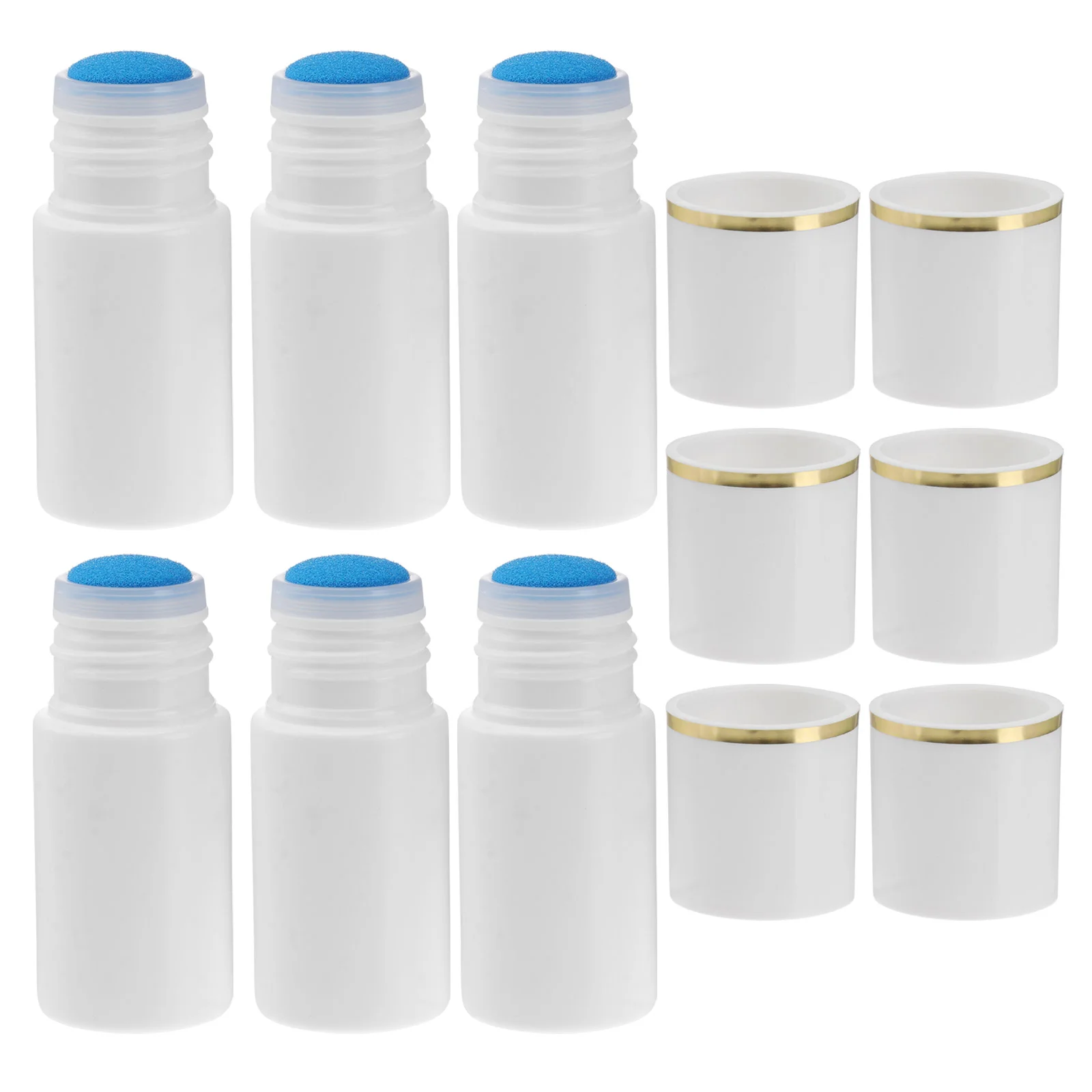 6 Pcs Sponge Smudge Bottle Refillable Sub Bottles Liquid Storage Daub Liniment White Package Containers Travel