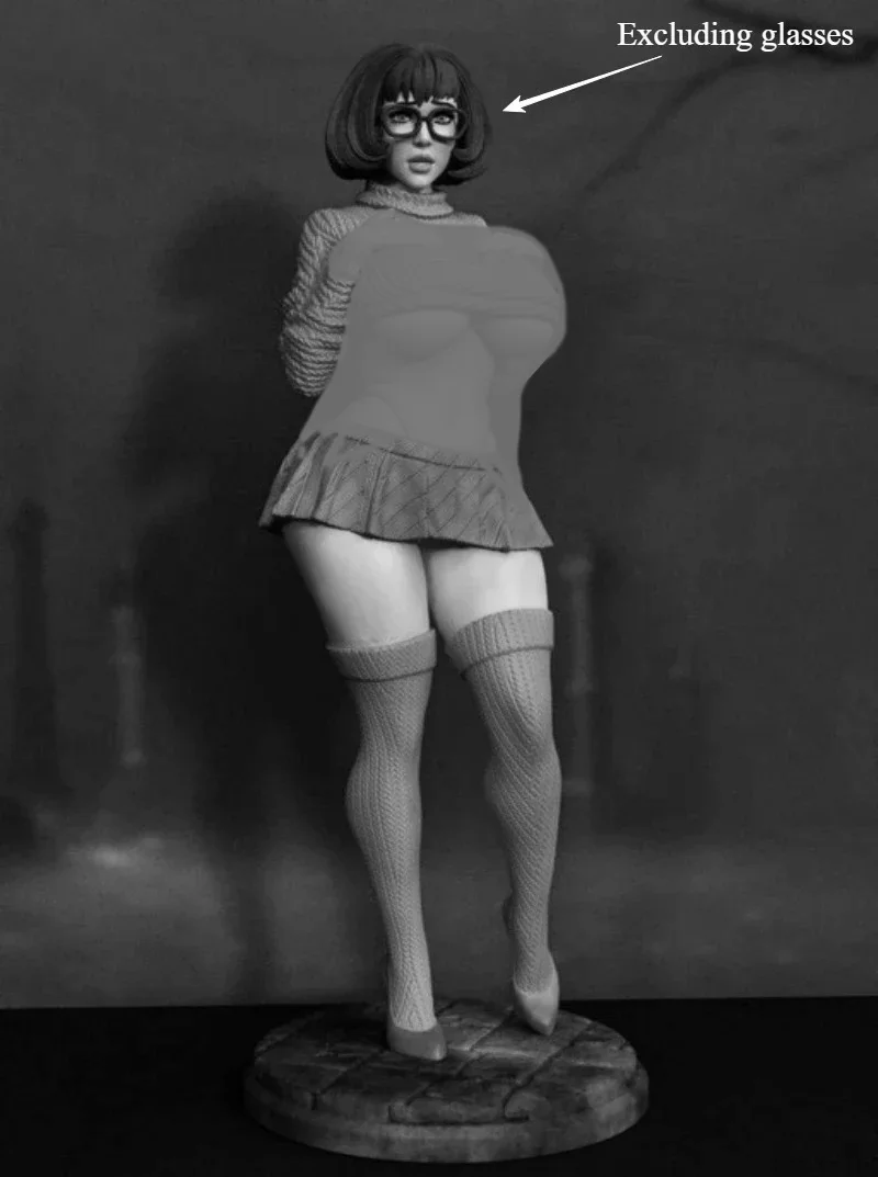 

1/24 Scale DieCast Resin Figure Model Kit Girl Hobby Miniature Toys (No Glasses) Unassembled and Unpainted DIY Diorama