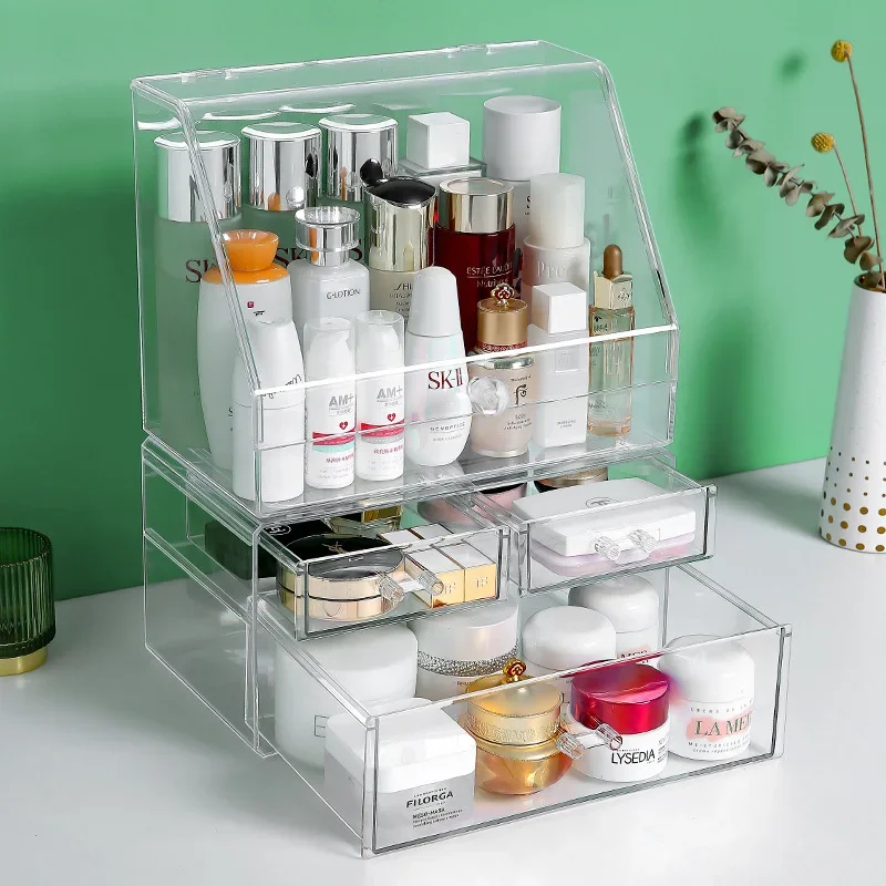 

Cosmetic Storage Box Dustproof Household Desktop Skin Care Product Storage Box Large Capacity Dressing Table Acrylic Shelf